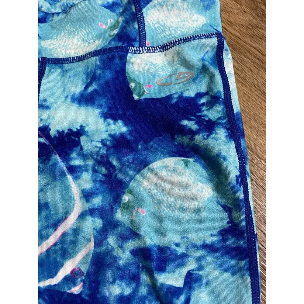 Champion Girl 7/8 Legging Blue Fish Pattern Polyester Spandex